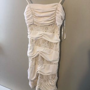 White and gold fitted dress